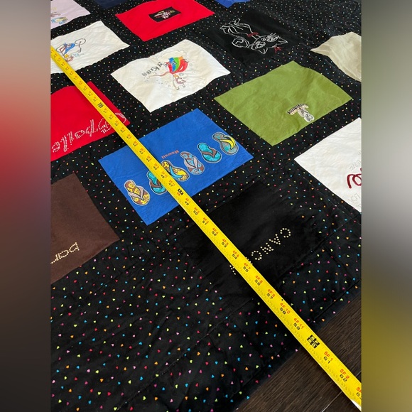 Custommade Quilt to preserve T-shirt logos collected globally - 48”x60” - Picture 6 of 9